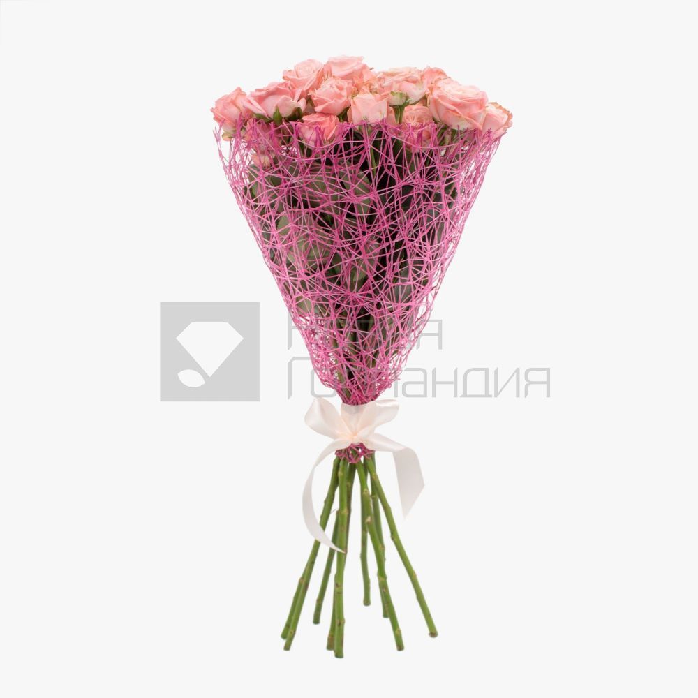 Букет 9 розовых пионовидных роз NEW