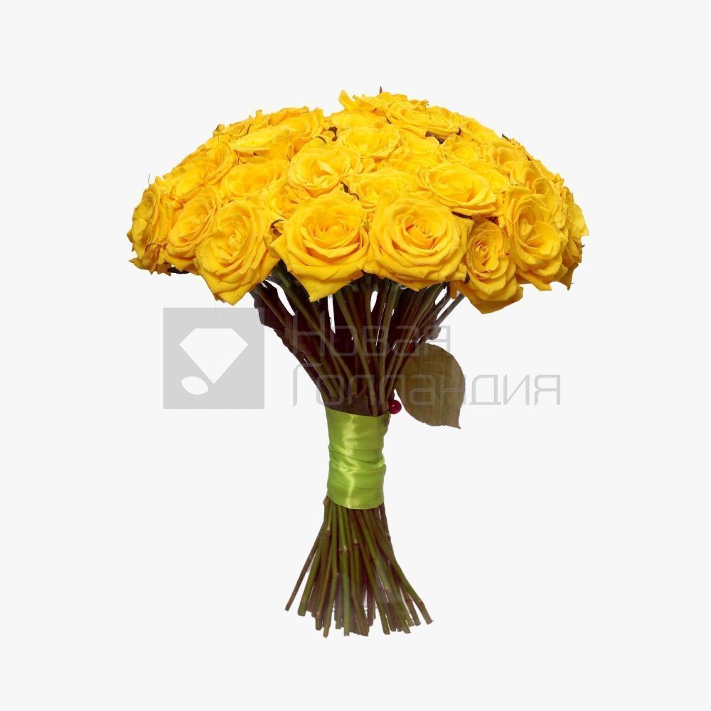Букет 51 желтая роза 40 см.