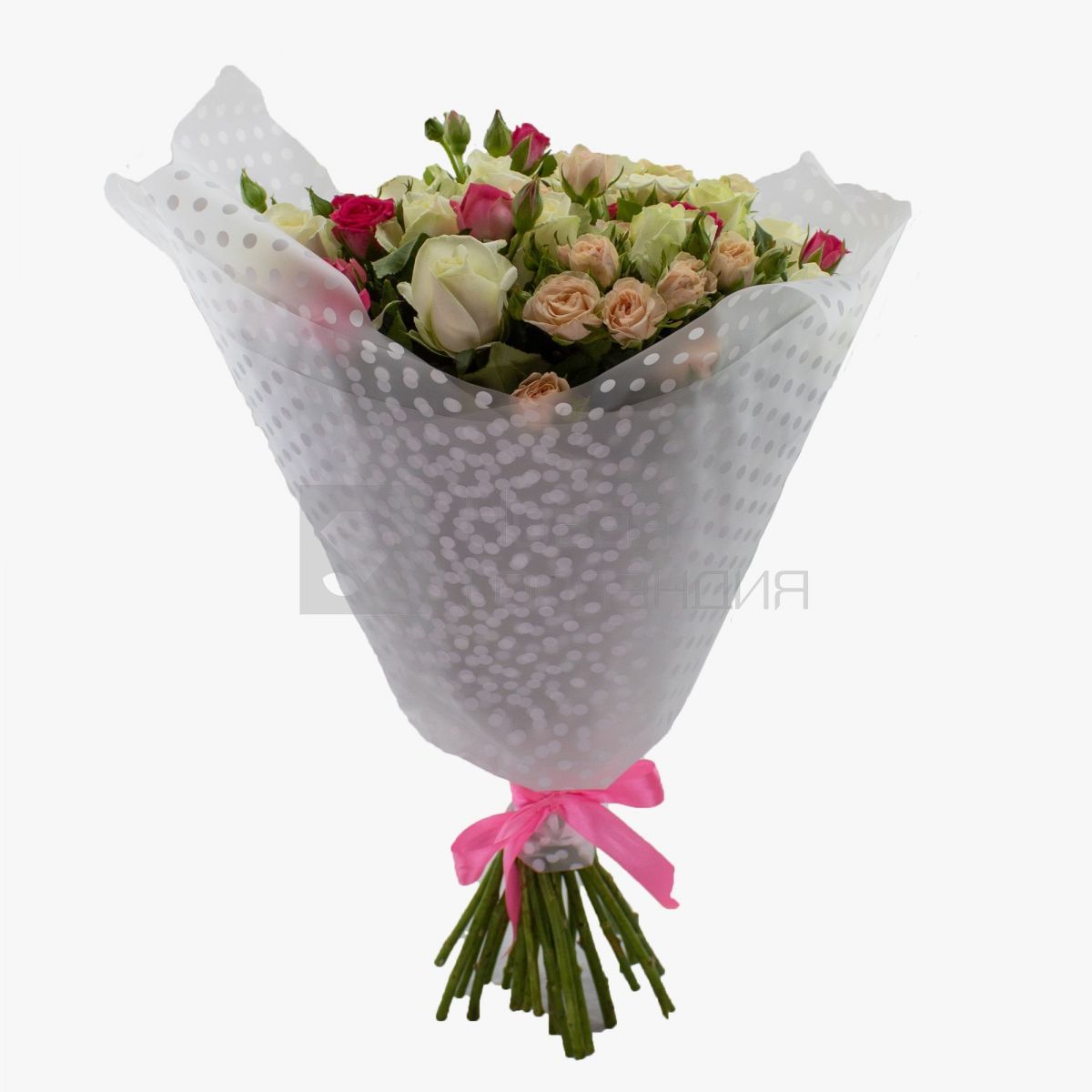 Букет Аврора из кустовых роз