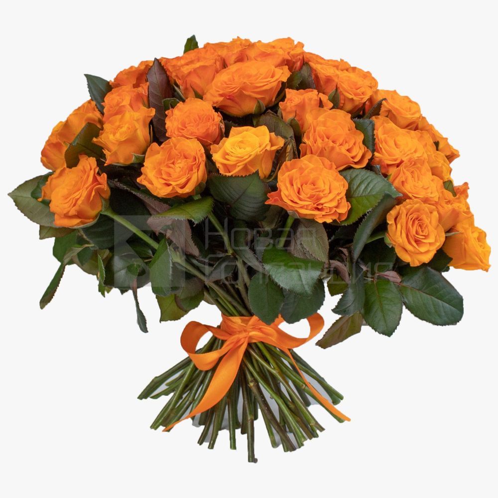 51 оранжевая роза 40см