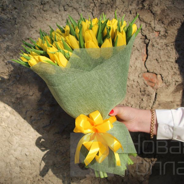 Букет 51 Желтый тюльпан