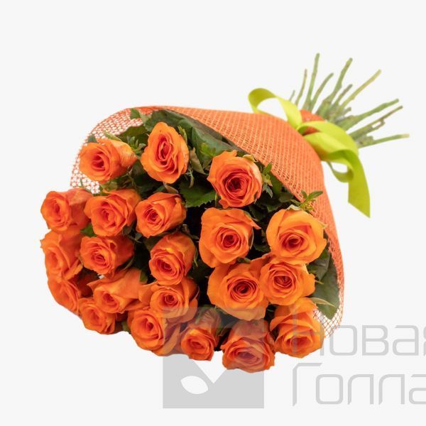 Букет 21 оранжевая роза 60 см