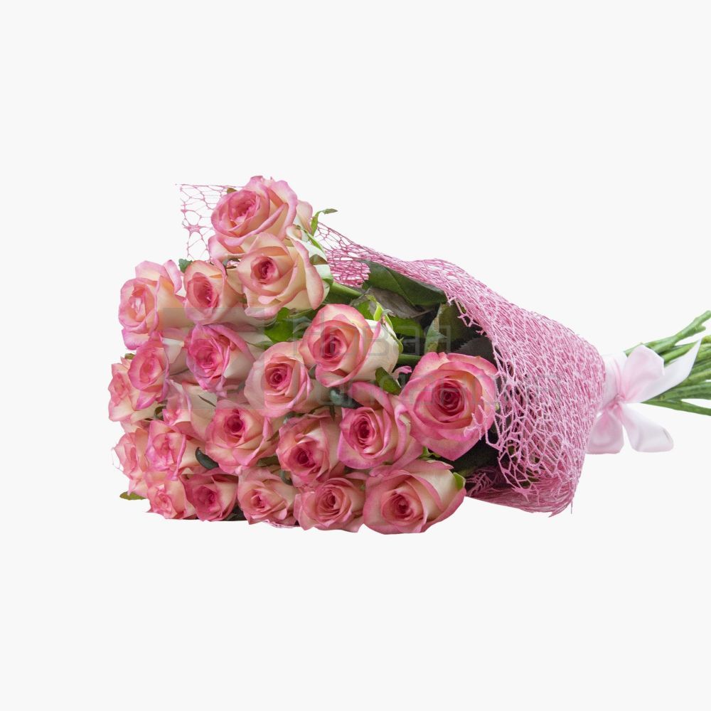Букет 21 розовая роза 50см